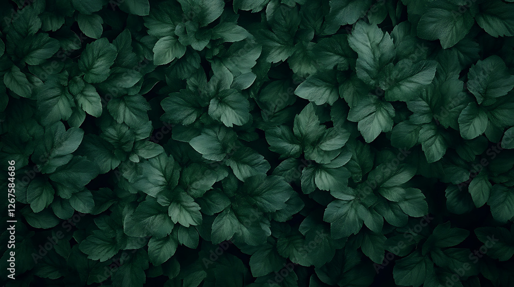 Dark Green Leaves Lush Botanical Texture Detailed Pattern Nature Background Artistic View Dark Green Leaves Lush Botanical Texture Detailed Pattern Nature Background Artistic View
