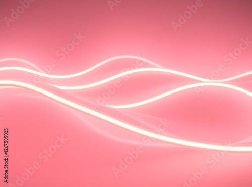 Flowing neon light lines.