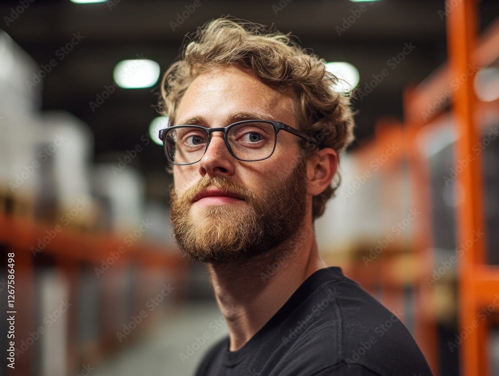 Fototapeta premium man with beard wearing glasses looking at camera