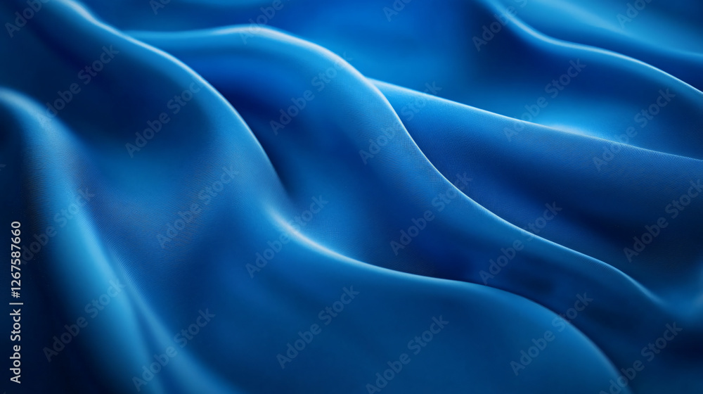 Obraz premium Soft Blue Fabric with Gentle Waves and Shimmering Texture