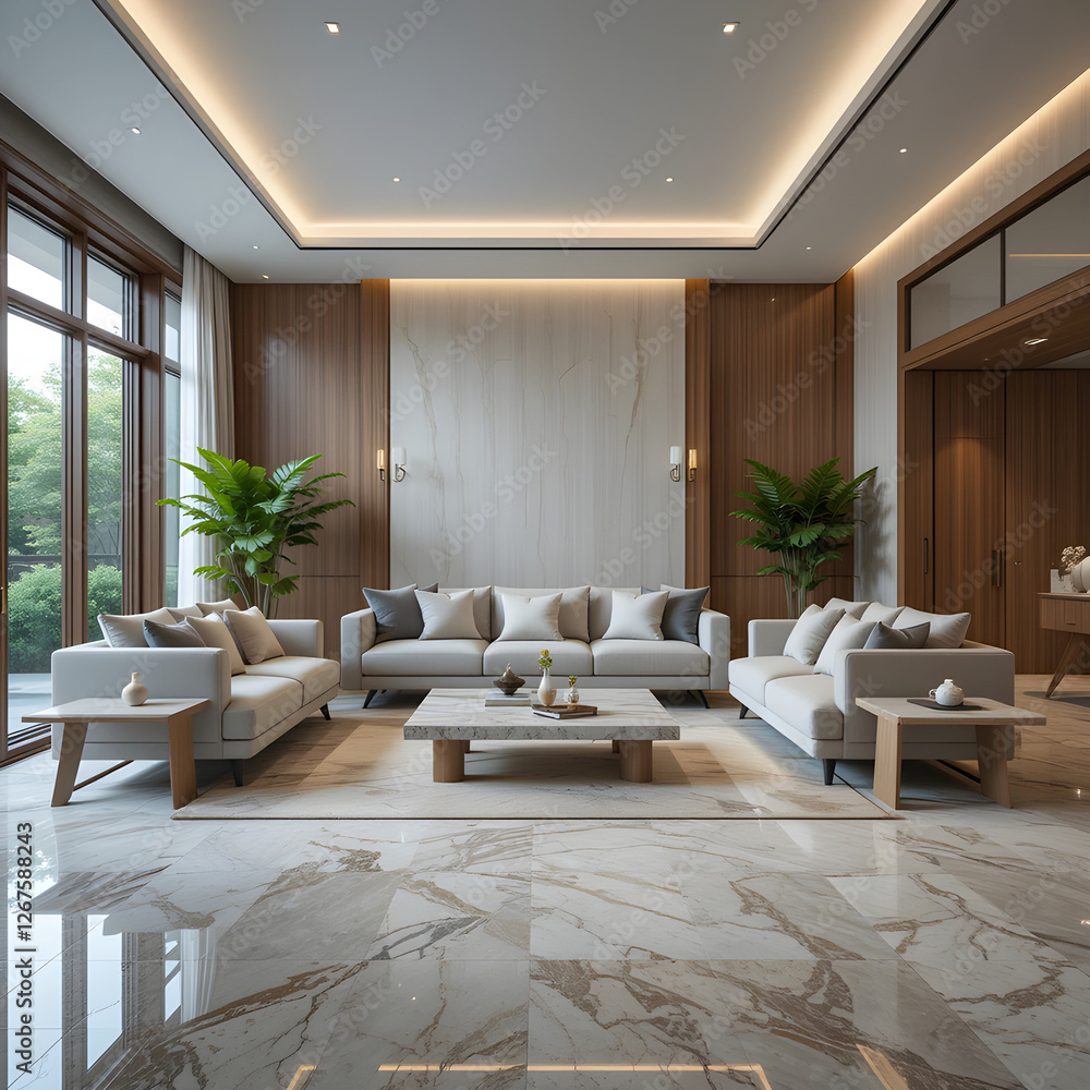 Fototapeta premium simple modern living room