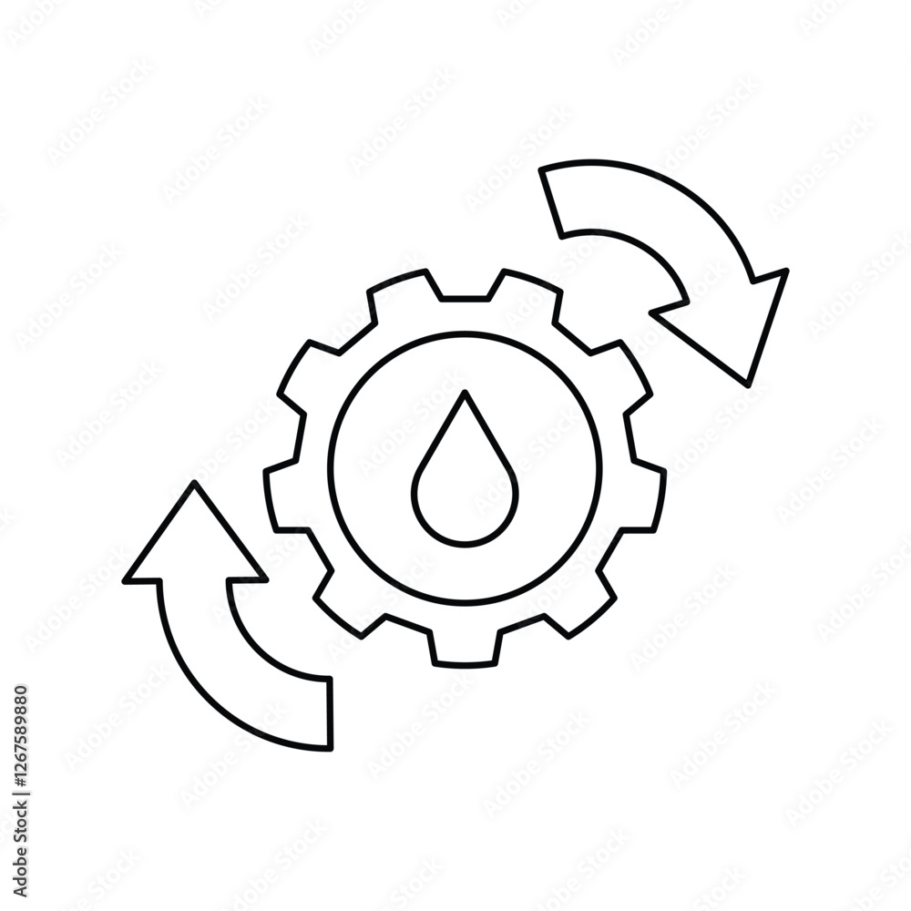 water cycle lineal icon with white background vector stock illustration water cycle lineal icon with white background vector stock illustration