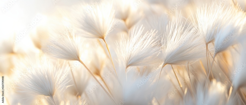 Soft White Feather Grass in Golden Sunlight Soft White Feather Grass in Golden Sunlight