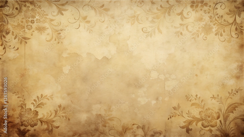 A high-quality aged paper texture with delicate, faded patterns, ideal for classic-themed projects A high-quality aged paper texture with delicate, faded patterns, ideal for classic-themed projects
