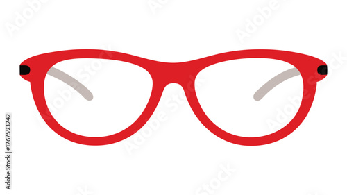 red glasses isolated on white background