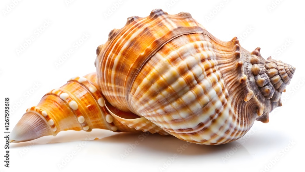 Fototapeta premium Seashell, Spiral, Mollusk Shell, Brown, White, Texture