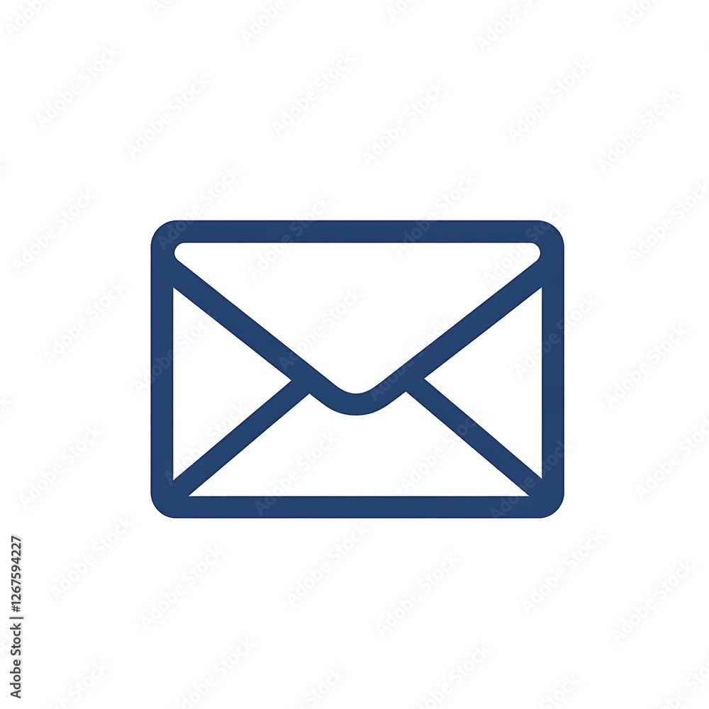 A Simple Blue Envelope Icon Represents Email Communication A Simple Blue Envelope Icon Represents Email Communication
