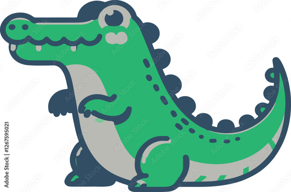 Fototapeta premium A simple Alligator vector style with white background 