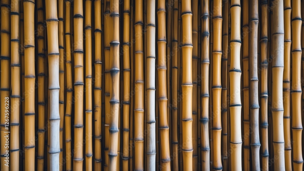 Fototapeta premium Bamboo Forest Texture Background with Empty Space for Text and Design Elements