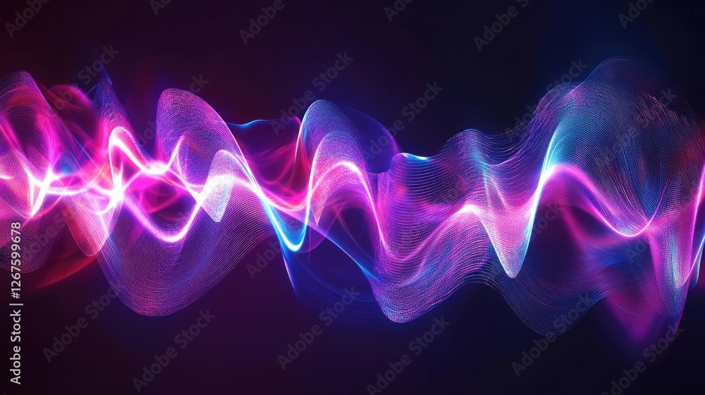 Fototapeta premium Dynamic Abstract Symphony of Vibrant Musical Energy Visualizing Sound Waves and Rhythm in an Artistic Contemporary Expression