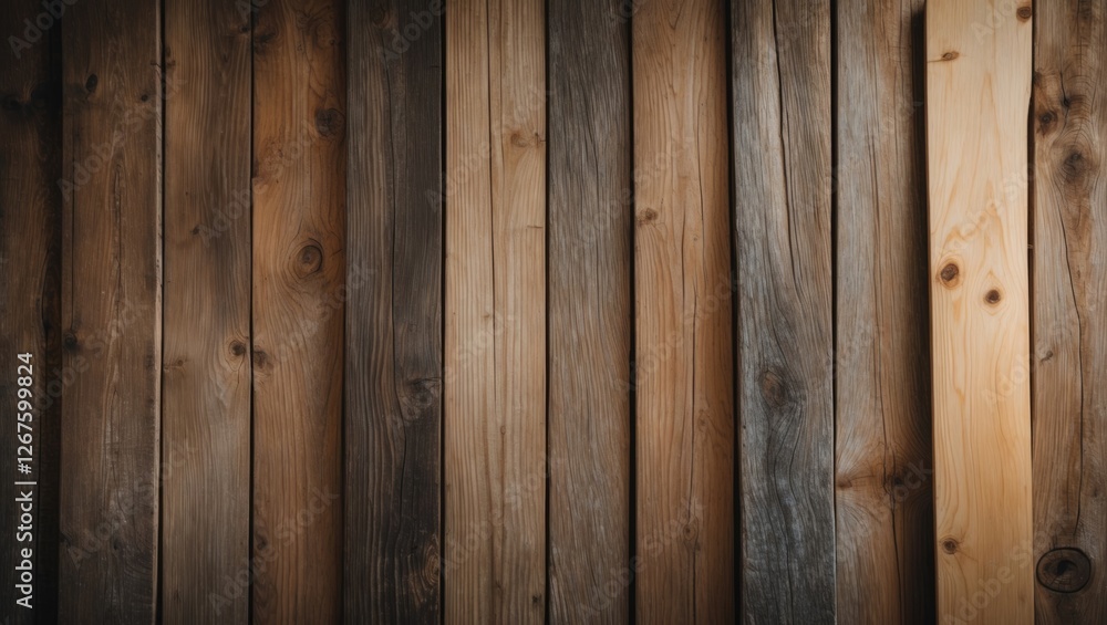 Obraz premium Wooden boards background featuring a natural texture with varied tones suitable for rustic and contemporary design themes.