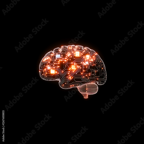 Wallpaper Mural Digital Brain Circuitry Artificial Intelligence Concept Technological Innovation Creativity Torontodigital.ca