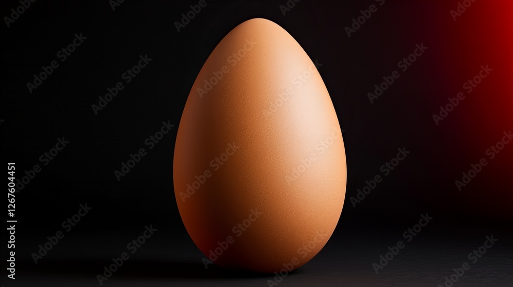 Single brown egg on dark background. Minimalist food photography. Single brown egg on dark background. Minimalist food photography.