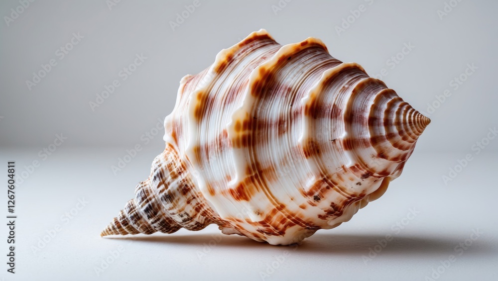 Elegant Marine Sea Shell Displayed on a Clean White Background Capturing Natural Textures and Colors in a Studio Setting Elegant Marine Sea Shell Displayed on a Clean White Background Capturing Natural Textures and Colors in a Studio Setting