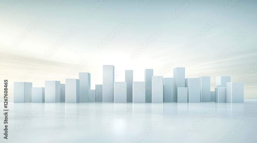 Fototapeta premium Towering skyscrapers dominate the urban skyline of a modern metropolis under breathtaking sky.
