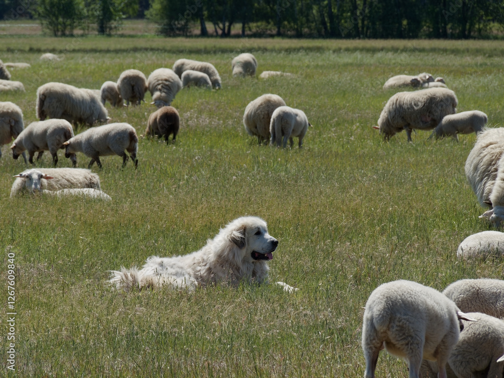 Hütehund in der Herde