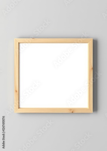 Poster frame with blank white space mockup wooden frame horizontal position blank picture frame mockup on gray wall wall art mockup interior wall frame mockup art home empty modern decoration poster