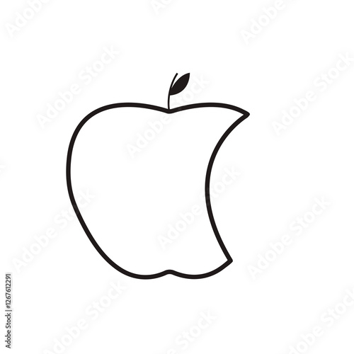 bitten apple vector icon