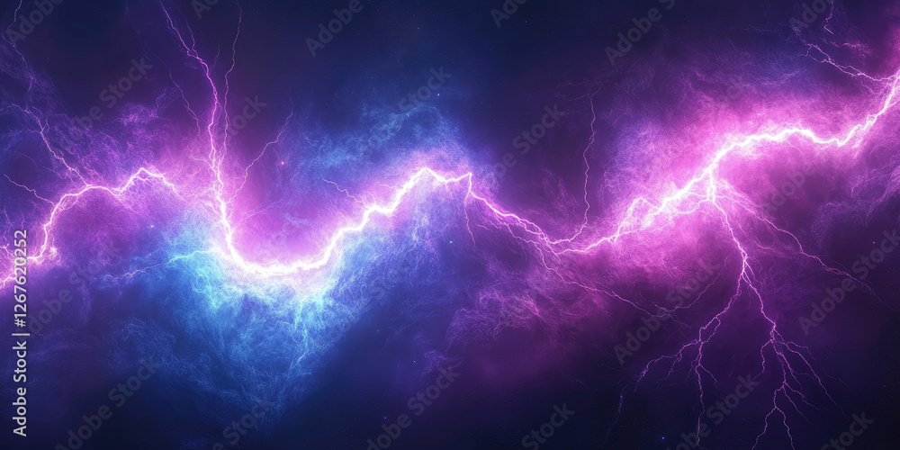 Abstract Lightning Storm in Purple and Blue Abstract Lightning Storm in Purple and Blue