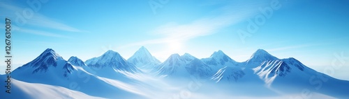 Wallpaper Mural Stunning mountain range under a clear blue sky, perfect for nature lovers. Torontodigital.ca