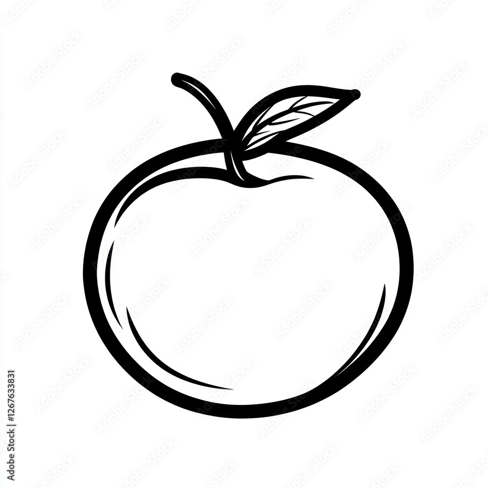 Simple black and white apple illustration (3) Simple black and white apple illustration (3)