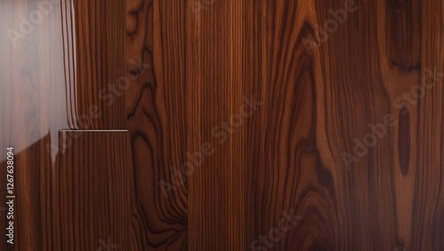 Glossy lacquered mahogany wood grain texture background high resolution for interior design and woodworking projects