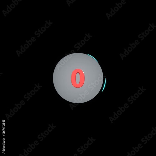 3d round counter with glow 
