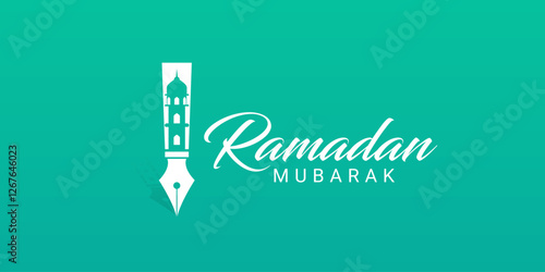 Eid Mubarak Islamic education new moon school graduate background template vector Illustration. Ramadan Mubarak Social Media Post With Pencil | Graduate Cap Eid Education Eid Ramadan Post