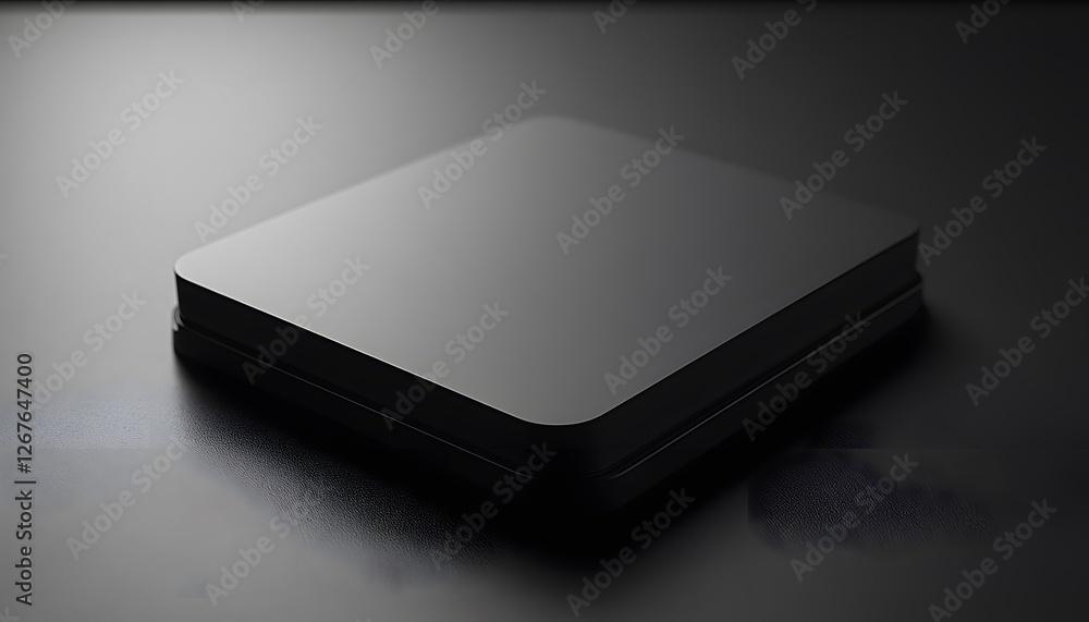 Black Square Box On Dark Surface Black Square Box On Dark Surface