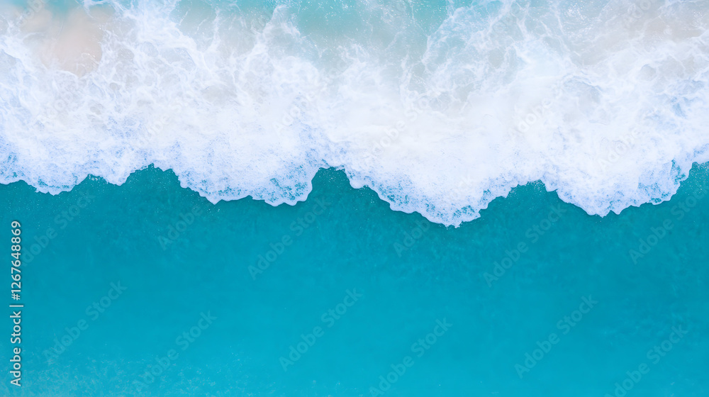 Top View of Turquoise Ocean Waves with Aerial Perspective, Clear Water and Gentle Waves
Top View of Turquoise Ocean Waves with Aerial Perspective, Clear Water and Gentle Waves