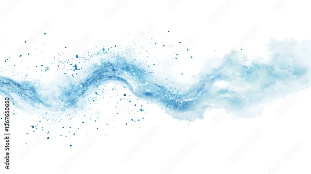 Abstract Blue Water Flowing, Watercolor Effect, Background Image Abstract Blue Water Flowing, Watercolor Effect, Background Image