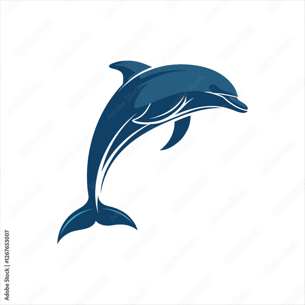 Fototapeta premium dolphin silhouette vector clip art logo design