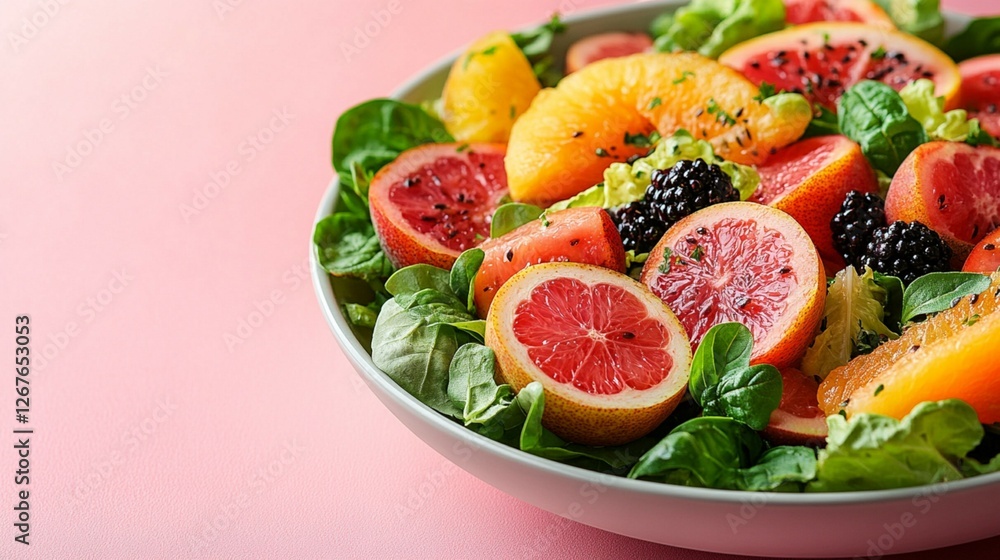 Plate of Salad on a Solid Background - Healthy Eating Plate of Salad on a Solid Background - Healthy Eating