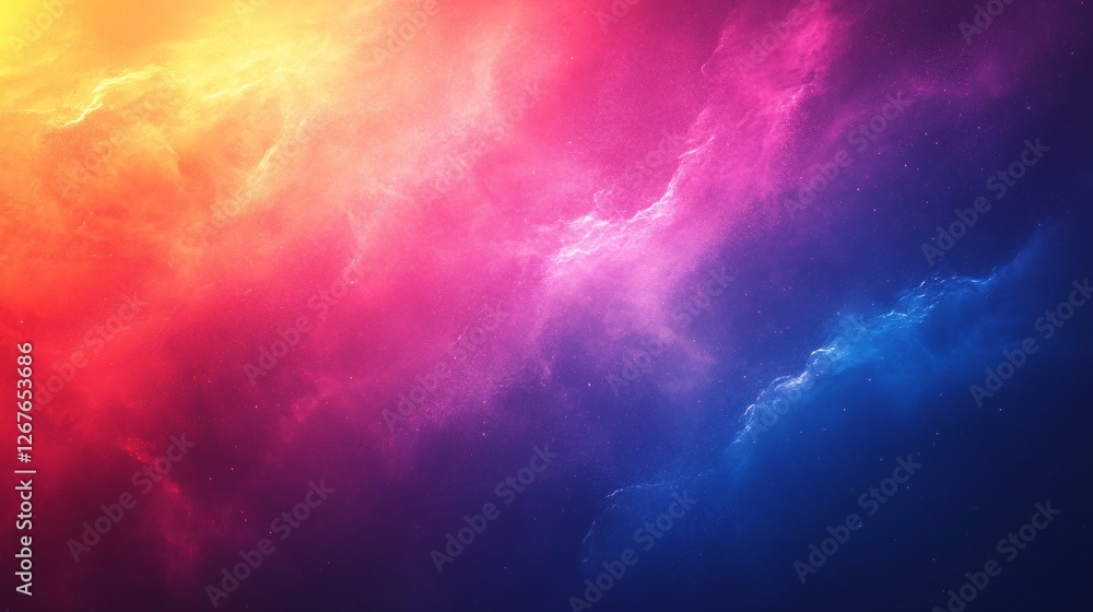 Fototapeta premium A vibrant, swirling blend of colors showcasing a cosmic or abstract scene with hues of pink, blue, and orange.