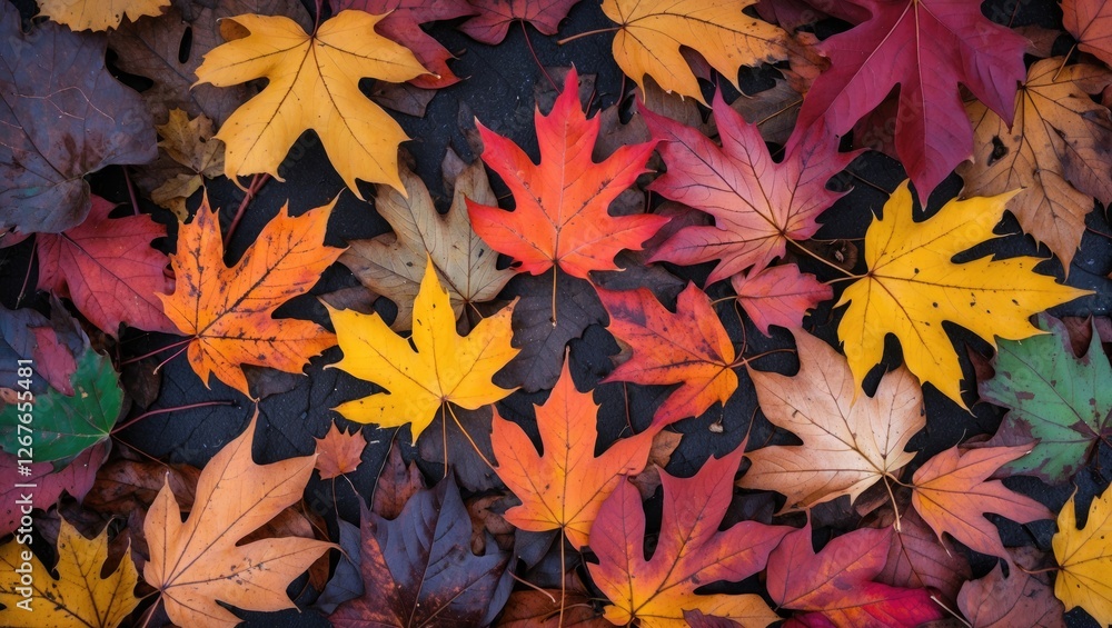 Vibrant Autumn Leaves Covering the Ground in a Rich Tapestry of Colorful Fall Foliage Vibrant Autumn Leaves Covering the Ground in a Rich Tapestry of Colorful Fall Foliage