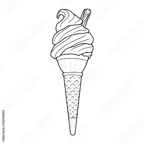vector ice cream cone for coloring pages