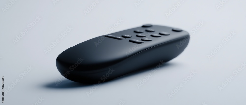 black remote control on a gray background black remote control on a gray background