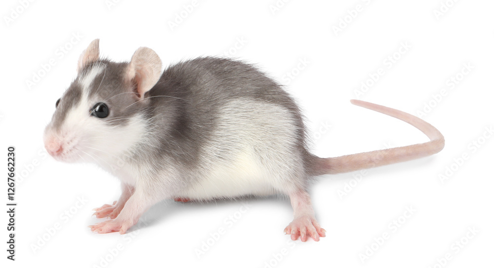 Cute rat on white background. Little pet Cute rat on white background. Little pet