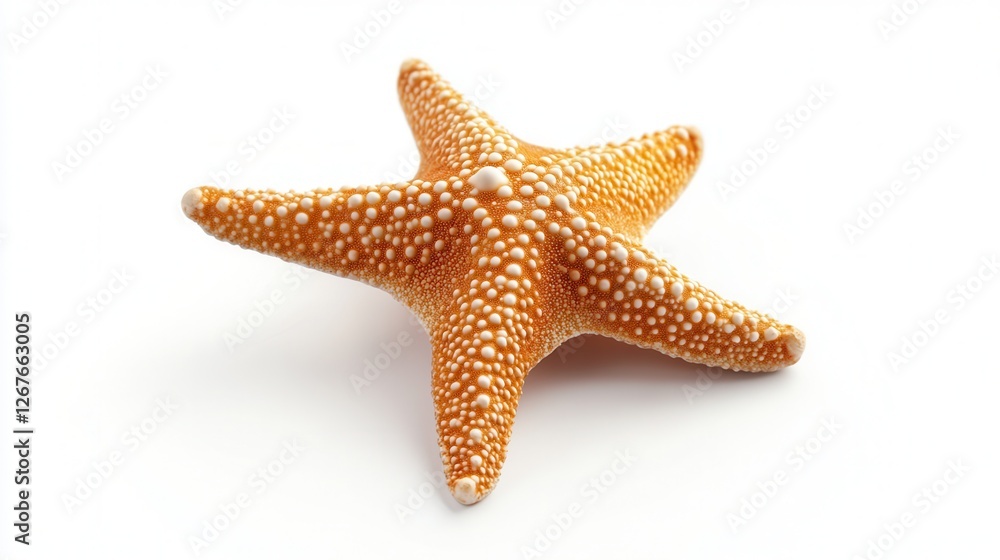A starfish rests elegantly on a smooth white surface, showcasing its unique texture and natural beauty in a simple yet striking composition. A starfish rests elegantly on a smooth white surface, showcasing its unique texture and natural beauty in a simple yet striking composition.