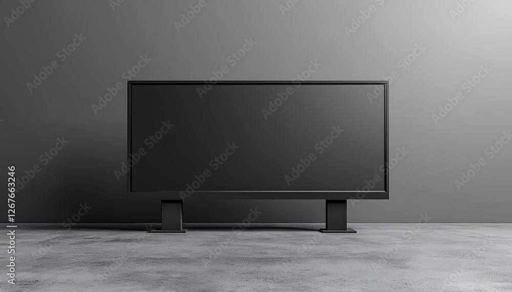 Billboard Mockup Gray Concrete Floor Billboard Mockup Gray Concrete Floor