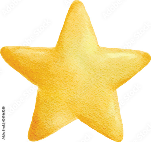 watercolor hand drawn yellow gold star illustration isolated on white background. perfect for baby and kid decoration, card, fabric, and print