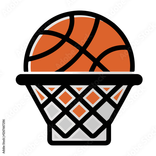 Basketball Hoop And Ball Icon Representing Sports Competitions Training And Athletic Performance For School And Professional Games