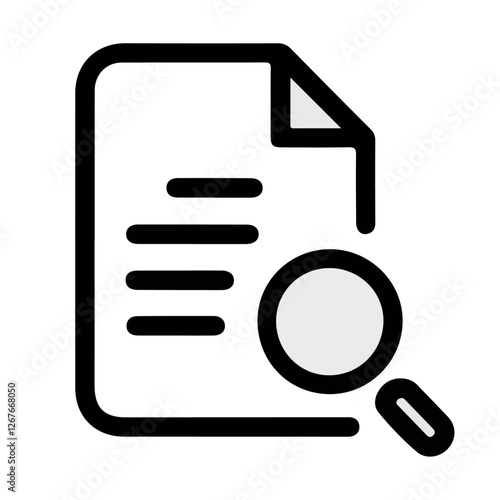 Minimalist document paper icon symbolizing office paperwork report writing legal contracts business documentation finance record keeping and information storage in a digital format