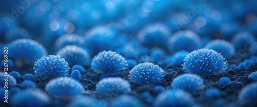 Blue Bokeh Background Featuring Abstract Nature Elements with a Soft Focus and Dreamy Atmosphere for Creative Projects and Designs