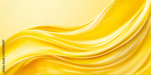 Golden yellow abstract waves flowing across a soft background. The smooth, fluid motion conveys warmth, energy, and elegance in a minimalist design.