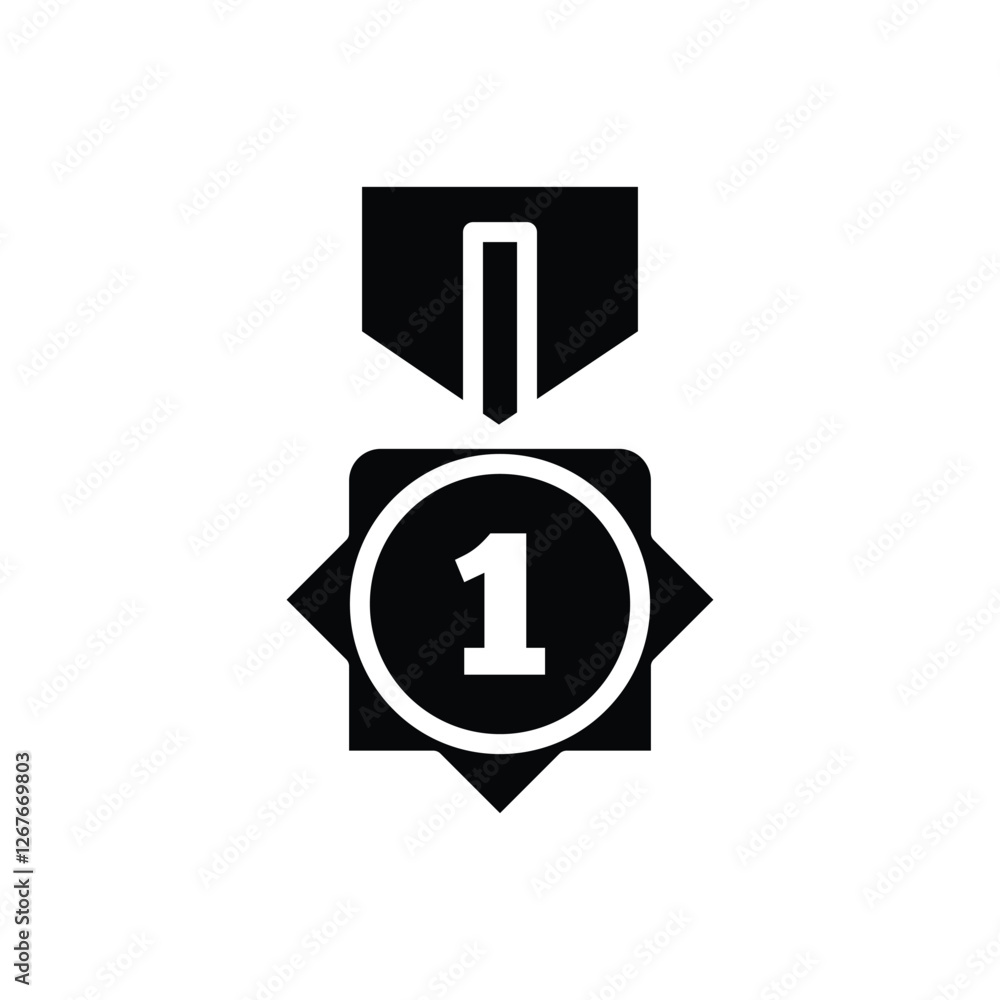Fototapeta premium medal icon flat sticker label minimalist design for digital and print projects Graphic Design Icons Making a Huge Impact on Visual Aesthetics