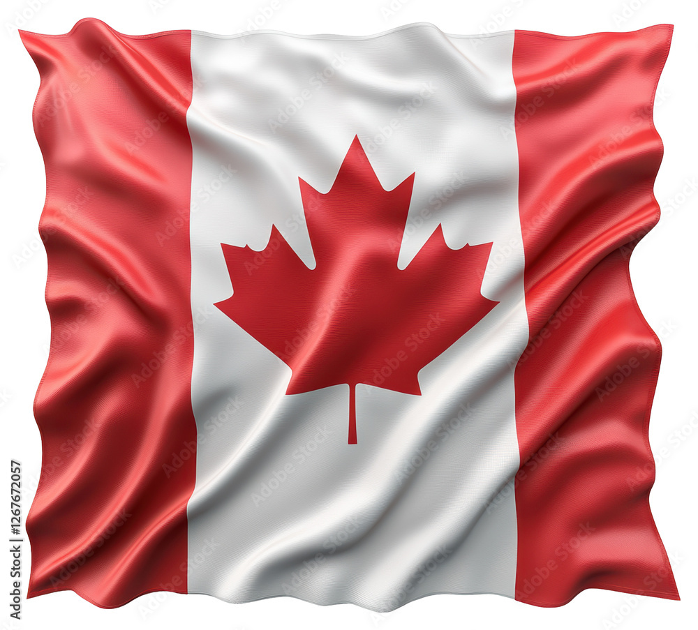 Canadian National Flag Featuring Red Maple Leaf on White Field Transparent Background Canadian National Flag Featuring Red Maple Leaf on White Field Transparent Background