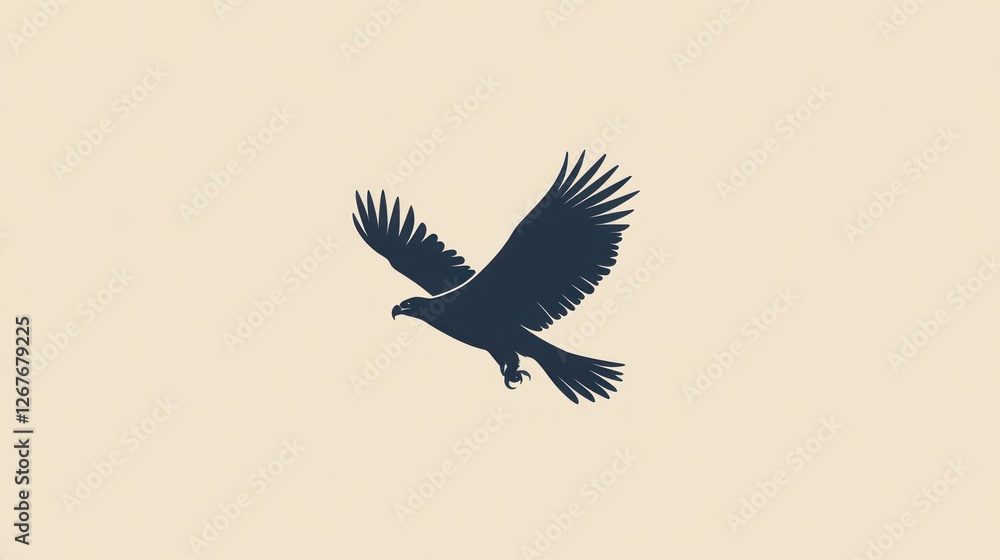 Fototapeta premium Eagle soars in the sky. Use in business logos, web design, and symbolic representations