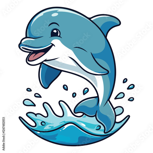 Cute Jumping Dolphin Cartoon