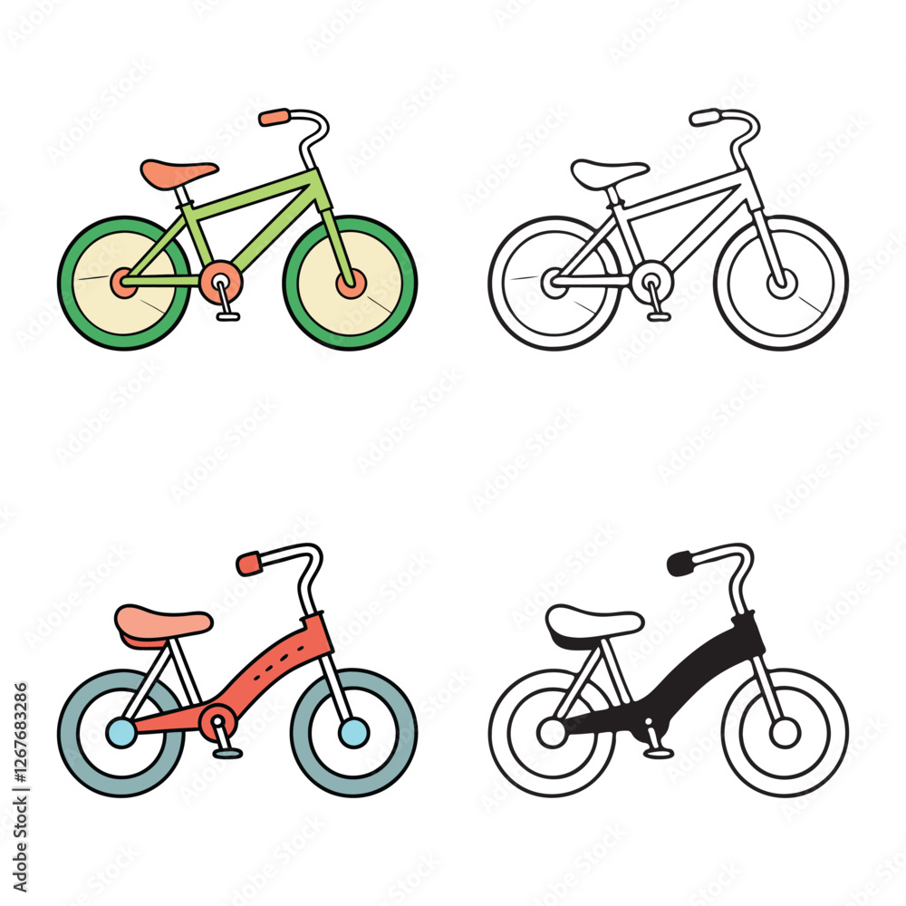 Fototapeta premium Cycle Coloring Page